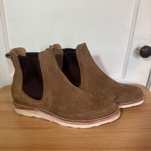 Tecovas Chelsea Boots Brown Suede Vibram Wedge Sole Men 11 D